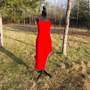 Red Madden Girl strappy dress with rhinestone slit